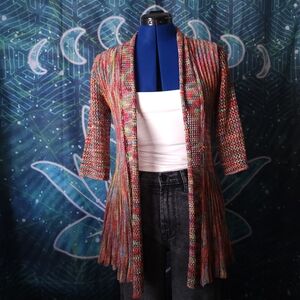 Whimsical Fairycore Rainbow Knit Cardigan S